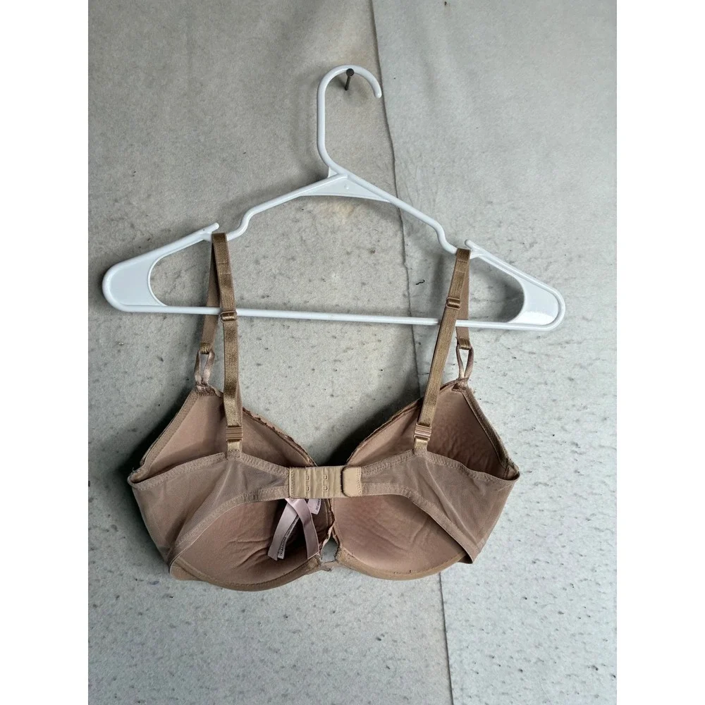 Victoria's Secret Floral Lace Push-Up Bra Tan Nude 34DD Underwire 122637-5EQ